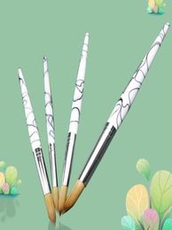 Nail Brushes Gradient Colour Alloy Aluminium Kolinsky Acrylic Art Tool Polish Brush Set Painting Pen For Gel Builder8316307