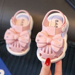 Sandals Dome Cameras Solid Bow Children's Summer Shoes Cute PVC Beach Non Slip Sandals For Baby Girls Footwear Soft Infant Kids Fashion Sandals Z0331