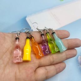 Dangle Earrings 1Pair Trendy Cute Small Drinking Bottle Drop For Women Girl Korea Colourful Earings Jewellery Lovers Christmas Gift EP110