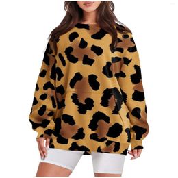 Women's Hoodies 2023 Leopard Sweatshirt Women Fashion 3d Printed Round Neck Hip Hop Pullovers Female Harajuku