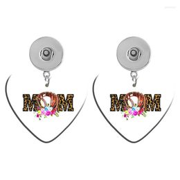 Dangle Earrings LOVE MOM Sunflower Happy Easter 12mm 18mm Snap Button Heart Acrylic Eardrop Ear Stud DIY Jewellery R1040