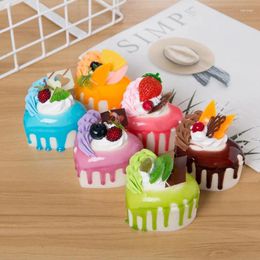 Decorative Flowers Home Decor Decoration Crafts Miniatures PU Restaurant Simulation Heart Shaped Fruit Cream Cake Model Fridge Magnets