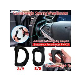 Steering Wheel Covers For Tesla Model3 Y S X Accessories Counterweight Ring Pilot Fsd Matic Assisted Driving Ap Weight Booster Drop Dhcye