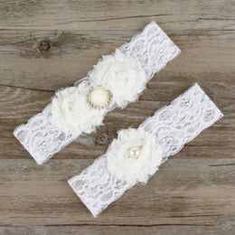 Bridal Garters Handmade blue white lace plate flower bride Garter belts bride decoration