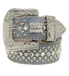 Top Designer Belt Simon Belts for Men Women Shiny diamond belt Black on Black Blue white multicolour with bling rhinestones as gift6013891
