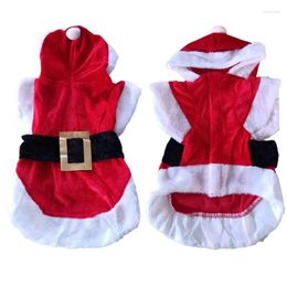 Abbigliamento per cani Vestiti natalizi Classico Abbigliamento con cappuccio da Babbo Natale Giacca Cappotto Cucciolo Cosplay Costume regalo per feste per animali domestici Accessori