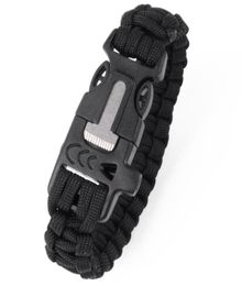 New 4 in 1 multifunction parachute cord survival bracelet with survival whistle knife blade cord paracord emergency bracelets EDC 2523609