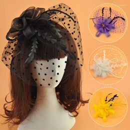 Hair Clips Bridal Mesh Headdress Women Hairpin Vintage Flower Fascinator Lady Clip Accessories Female Headwear Wedding Party Headpiece