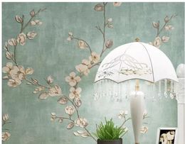 Light green wallpaper new flower wallpaper roll wallpapers factory sales non woven wallpapers