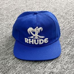 Rhude Ball Caps Tide Brand American Truck Hat Men's and Women's Same Style Flat Brim Baseball Cap Autumn and Winter 674