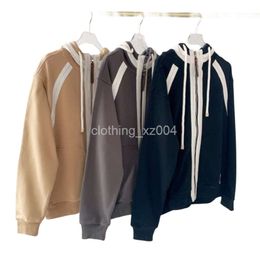 Loewees Designer Hoodie Original Quality Fashion Autumn New Ribbon Embroidered Zipper Coat Loose Relaxed Long Sleeve Hooded Sweater Unisex Top