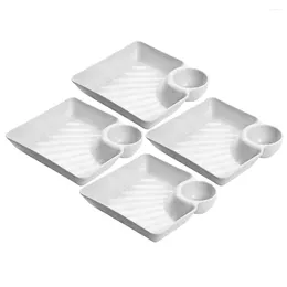 Flatware Sets 4 Pcs Dumpling Tray Side Dish Serving Platter French Fries Plastic Trays Household Snack Pp Appetizer Vegetable