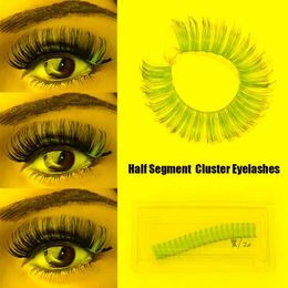 False Eyelashes Colour Half Segment Cluster Individual Lashes Red White Pink Ombre Eyelash Beam Clusters ExtensionFalse