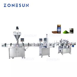 ZONESUN Automatic Auger Ground Dry Amber Milk Powder Filling Capping Bottle Can Labelling Machine for Production Line