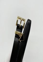 2022 Famous brand triangle women039s small belt black pin buckle belt top quality designer new leather waistband for woman girl9361261