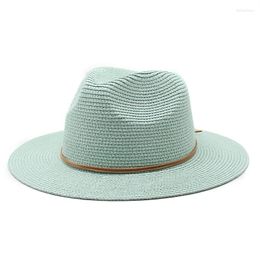 Berets Women Beach Panama Sun Hats Wide Brim Straw Hat Men Bucket Lady Spring Summer UV Protection Bone Jazz Caps Fedoras