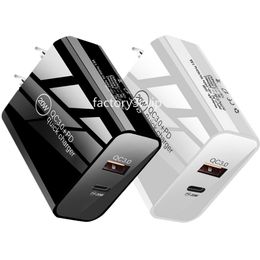 AC Home Travel Fast Quick Chargers QC3.0 20W 12W PD Dual Ports Wall Charger EU US Power Adapters For Iphone 11 12 13 14 15 Samsung lg F1