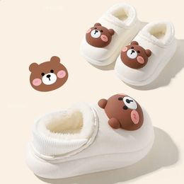 Slipper Baby Warm Cotton Slippers Winter Kids Waterproof Home Slippers Girls Children Cartoon Bear Toddler Boys Indoor Slides Flip Flops 231102