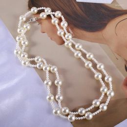 Chains European And American Jewellery Wholesale Fashion Elegant Size Pearl Dual-Use Long Necklace Sweater Chain