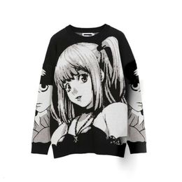 China-Chic Sweaters Men Women Ins Autumn And Winter Chaozhou Brand Round Neck Anime Loose Knitwear Couples Dark Women's Coat