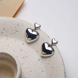 Stud Earrings Earring Women Heart For Woman Simple Pendant Jewellery Ladies Fashion Elegant Silver Colour Trendy Metal Oorbellen