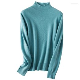 Women's Sweaters Tailor Sheep Women Knitted Bottoming Sweater Half Neck Wool Basic Pullover Long Sleeve Threaded Cuffs Autumn Winter Loose