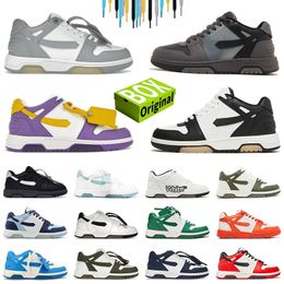 Luxury designer shoes Out Of Office OOO Low Tops Calf Leather mens shoes Grey Black White Celadon Purple Yellow Sand Plate-forme trainers sneaker women with box