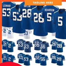 5 Anthony Richardson 53 Darius Leonar 28 Jonathan Taylor 56 Quenton Nelson 11 Michael Pittman Jr. 87 Reggie Wayne men women youth Football Jerseys