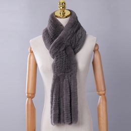 Scarves New Winter Women's Genuine Rex Rabbit Fur Handmade Knitted Scarf Denim Ring Scarf Wrapped Peering Street Fashion Tassels 231103