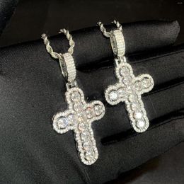 Chains 2023 Trending Iced Out Bling CZ Cross Pendant Necklace For Men Boy Micro Pave 5A Cubic Zirconia Hip Hop Jewelry