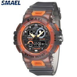 Wristwatches SMAEL Sport Watches Digital Watch LED 50m Waterproof Military Wristwatch Male Clocks 8063 Mens Watches Stopwatches Alarm Clock 230403