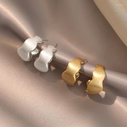 Stud Earrings European And American Fashion Metal Style Geometric Brushed Women's Gift Banquet Jewellery 2023