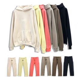 Set Herren-Sweatsuits-Sets, brauner Sweatsuit, Herren-Sweatshirt, Trainingsanzug, Mäntel, 3D-Buchstaben, Designer-Hoodies, Größe 2XL, entspannte Hose, verlängerter Kordelzug