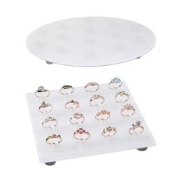 Jewelry Stand Square Clear Acrylic Holder Pography Props 16Ring Clips Display Rings Organizer Show R Drop Delivery Packaging Dhgarden Dh7Nh