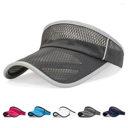 Cycling Caps Summer Breathable Air Sun Hats Men Women Adjustable Visor UV Protection Top Empty Solid Sports Tennis Golf Running Sunscreen