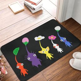 Carpets Pikmin Game Kitchen Non-Slip Carpet Cute Pattern Blue Bedroom Mat Entrance Door Doormat Floor Decor Rug