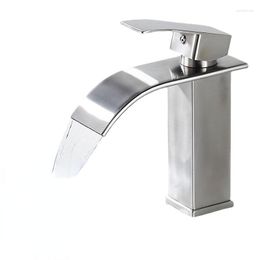 Bathroom Sink Faucets And Cold Water Faucet Brushed Single Handle Mixer Countertop Basin