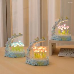 Night Lights DIY Flower Light Handmade LED Bedside Material Bag Atmosphere Hand Craft Gift For Birthday Valentine's Day