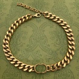 Designer hochwertige Halsketten kubanische Halsband Halskette Collares Punk Vintage klobige dicke Gliederkette für Frauen Neujahr Schmuck Zubehör CYG23110308-6