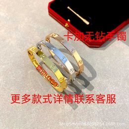 2023 explosive bracelet Wide and Narrow Edition Kaga Fashion Couple Screwdriver Bracelet with Colorless 18K Couple Fashion Stainless Steel