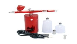 Nail Art Kits Airbrush Set Portable Mini Electric Spray Gun Kit Action Air Pump For Painting Model Tattoo9787325