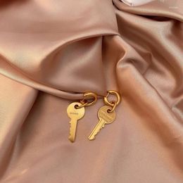 Dangle Earrings A Multi Wear Vintage Brass Key With Exaggerated Shape Letters Detachable Small Design Sense Personalised