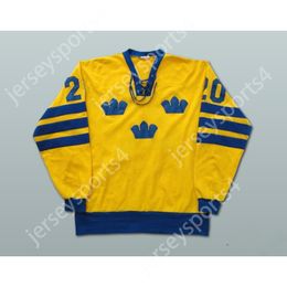 Custom ANDERS HEDBERG TEAM SWEDEN HOCKEY JERSEY Top Stitched S-M-L-XL-XXL-3XL-4XL-5XL-6XL