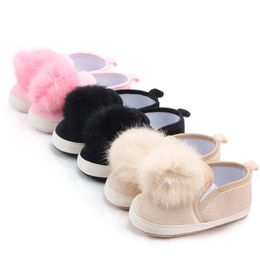 First Walkers Cute Pompom Baby Shoes Soft Sole Born Girl Walker Non-Slip Spring Autumn Infant Toddler