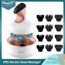 Head Massager CkeyiN EMS Scalp Cordless Electric Rotation Massage Brain Nerve Stimulator Stress Relief Promote Blood Circulation 231102