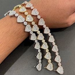 Charm Bracelets 5A Cubic Zirconia CZ Luxury Women Jewellery Geometric Round Heart Shaped Cluster Tennis Chain Bracelet 231102