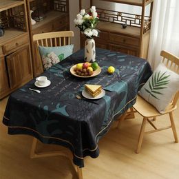 Table Cloth Light Luxury Tablecloth Black Western Restaurant Chenille Cover Coffee Thick Printed