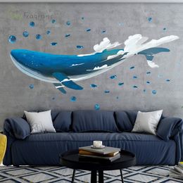 Wall Stickers Creative Whale Wall Decal Living Room Background Wall Decoration Home Self adhesive Decal Room Decoration Bedroom Warm Decoration 230403