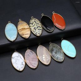 Pendant Necklaces Natural Stone Quartz Pendants Gold Plated Amazonite Turquoise High Quality For Jewellery Making Diy Necklace Accessories