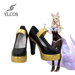 Catsuit Costumes GAME LOL KDA Ahri Cosplay Boots Halloween Party Shoes for Women Girl Custom Made